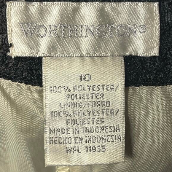 Worthington black lace pant lined formal witchy romantic goth whimsygoth size 10 - Picture 3 of 4